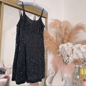 80s sequined black sparkly dress